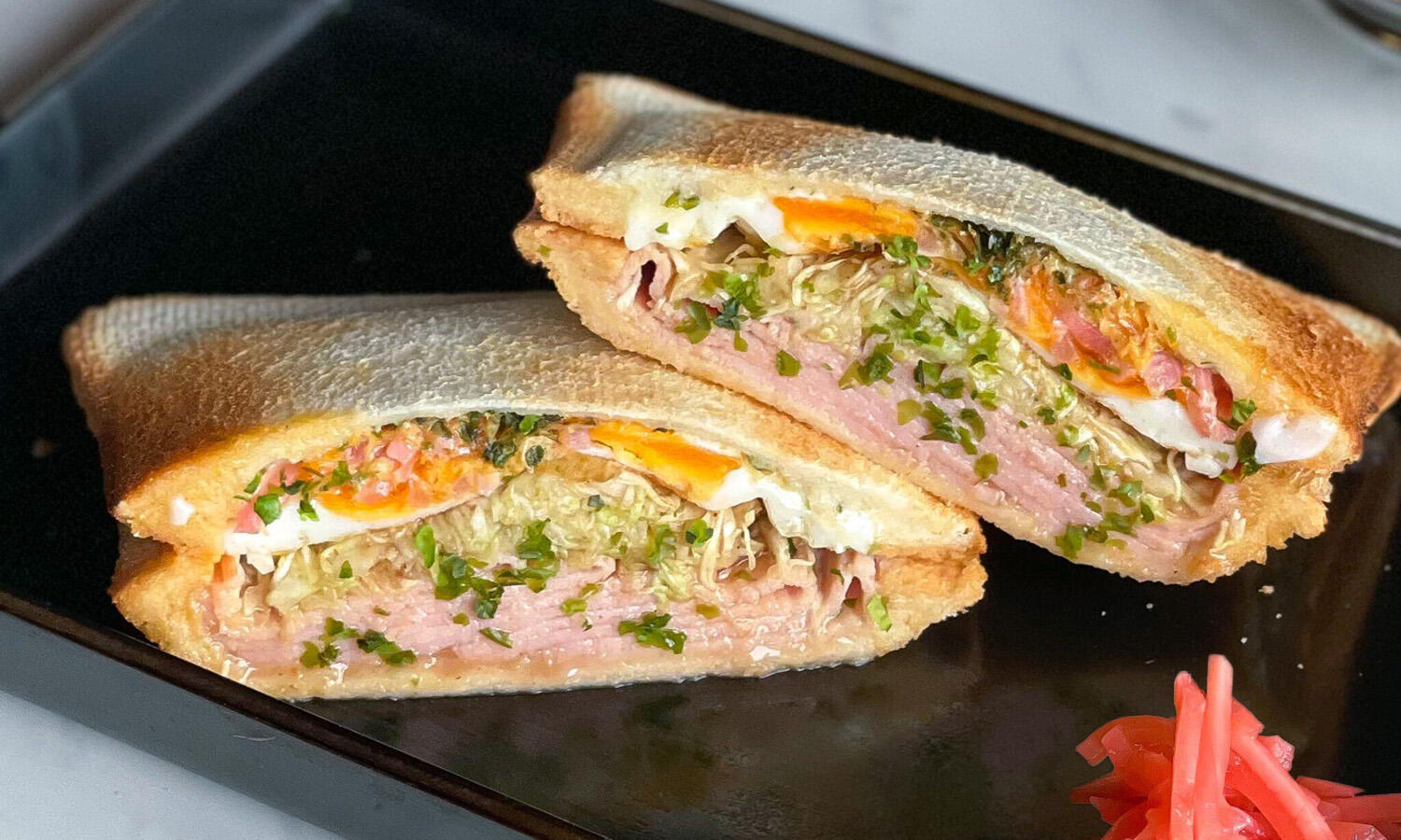 お好み焼き風ホットサンド｜グリルホットサンドメッシュ